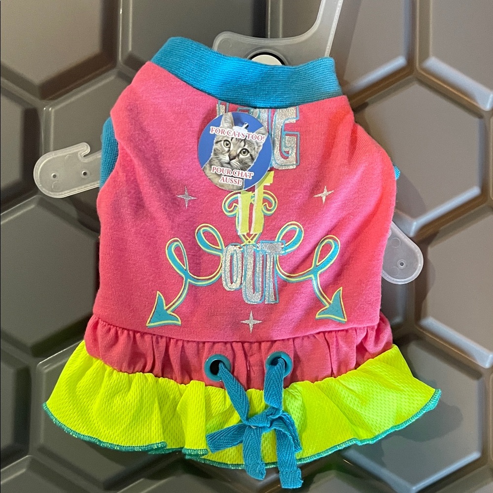 PAWZ Vibrant Pink and Yellow Dog Dress